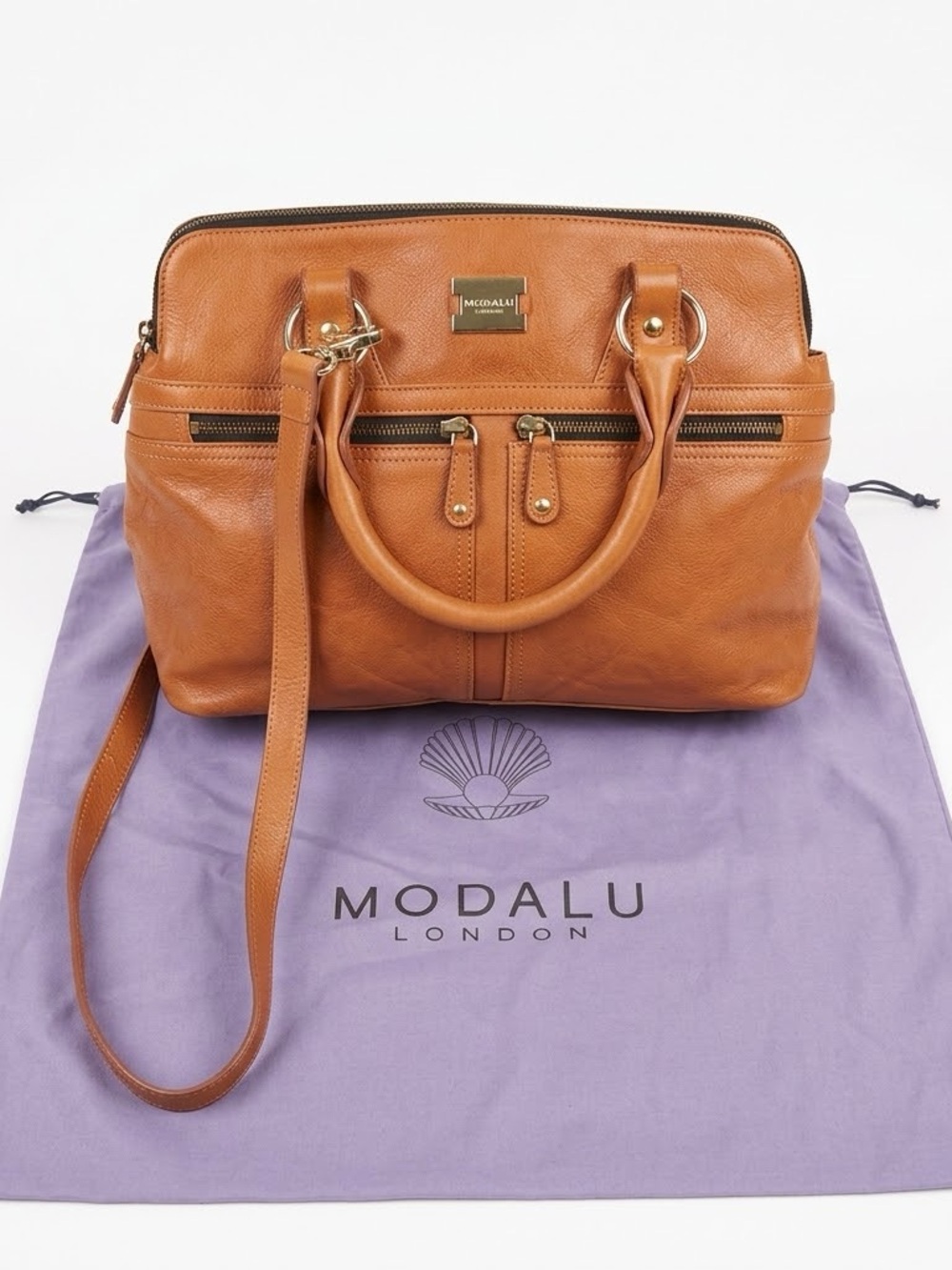 Modalu London "Pippa" Tan Leather Satchel ✨🍂